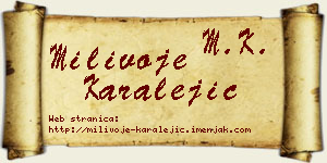 Milivoje Karalejić vizit kartica